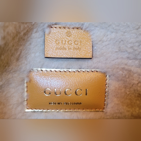 NWT $3600 GUCCI MARMONT TAN SUEDE SHEARLING LAMBSWOOL MEDIUM FLAP SHOULDER BAG - Picture 9 of 14